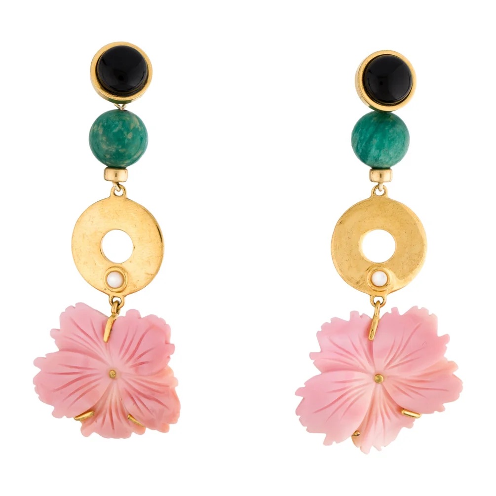 Lizzie Fortunato Resin Flower Drop Earrings